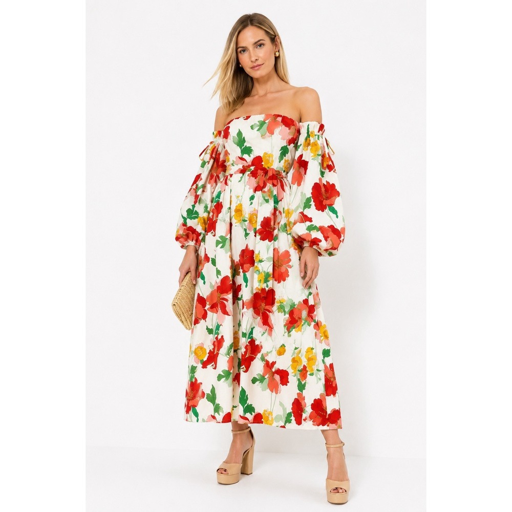 Tuckernuck Hyacinth House Marigold Maxi Dress Size XXS Floral Off Shoulder NWT